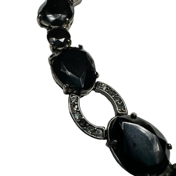 Black Onyx Beaded Crystal Necklace and FREE Earrings - Picture 5 of 10